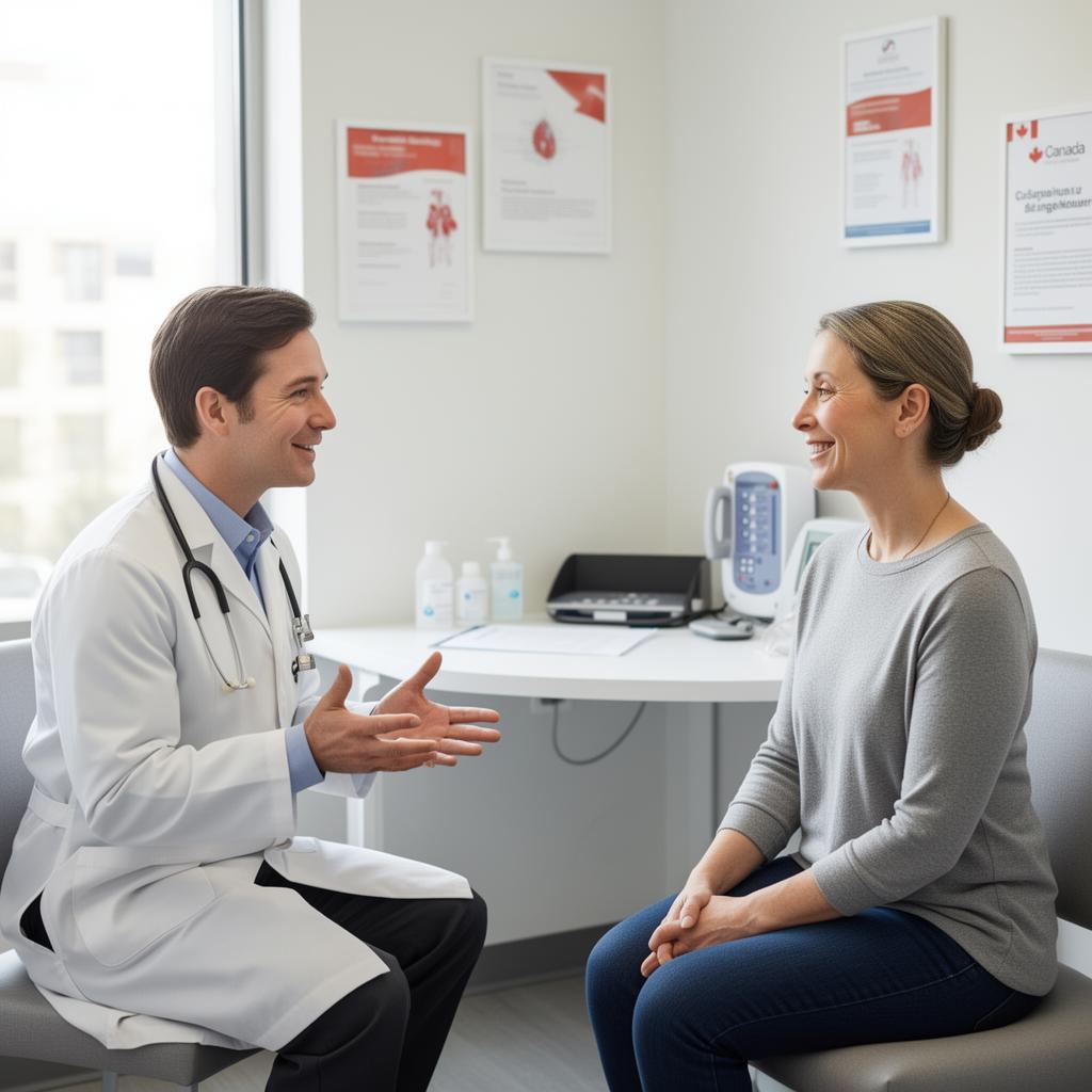 Cardiologist speaking warmly with a patient at Heart Plus Cardiology Clinic